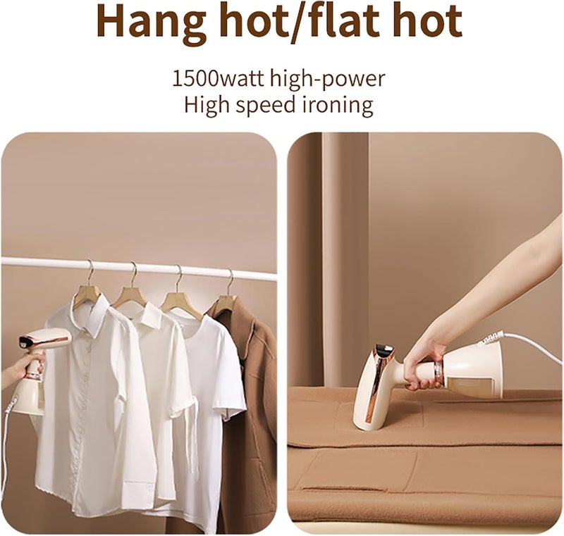 FITTO مكواة بخار محمولة احترافية فيتو للملابس، 1500 واط - تسخين سريع، مضادة للتنقيط، بخار عمودي، قاعدة سيراميكية، مثالية للاستخدام في المنزل والسفر - Image 3
