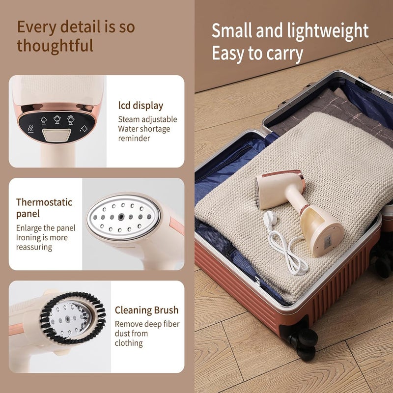 FITTO مكواة بخار محمولة احترافية فيتو للملابس، 1500 واط - تسخين سريع، مضادة للتنقيط، بخار عمودي، قاعدة سيراميكية، مثالية للاستخدام في المنزل والسفر - Image 4