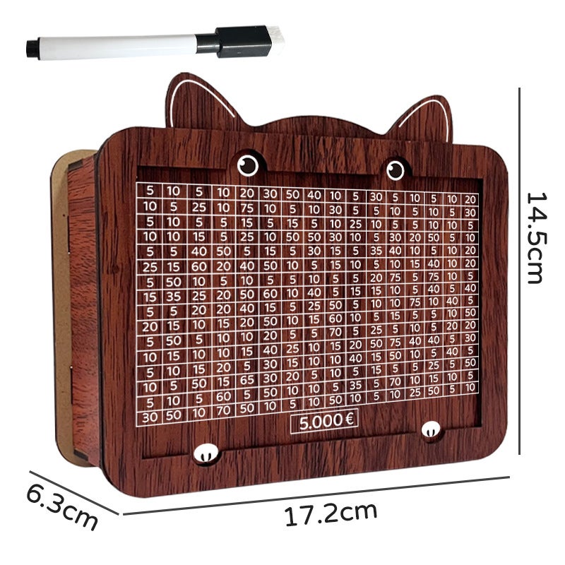 Money Box With Counter - Retro Creative Reusable Wooden Piggy  Bank - Image 1