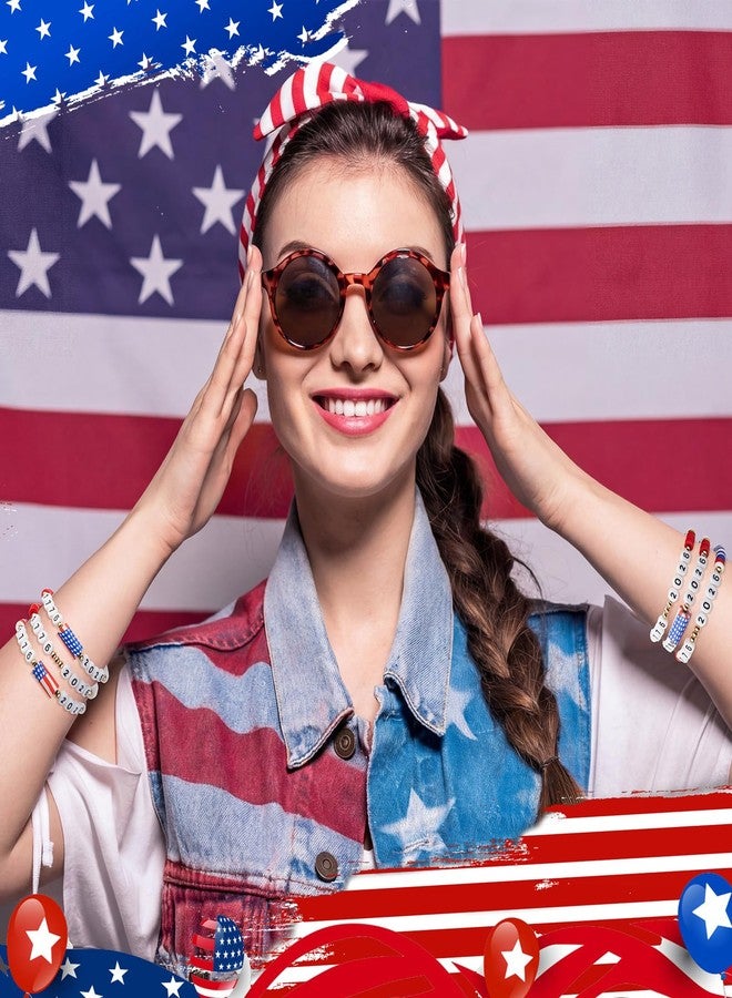 Highergo 24 Pcs 250th Anniversary Bracelet Bulk USA 4th of July Wristband American Patriotic Independence Day Party Favor Gift (Fresh) - Image 5
