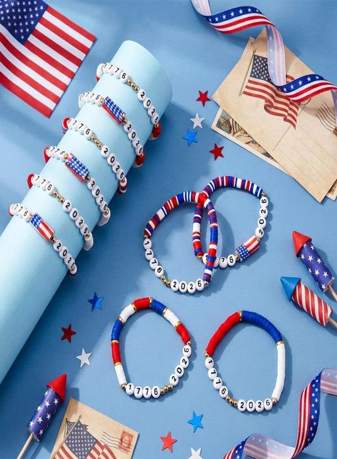 Highergo 24 Pcs 250th Anniversary Bracelet Bulk USA 4th of July Wristband American Patriotic Independence Day Party Favor Gift (Fresh) - Image 4