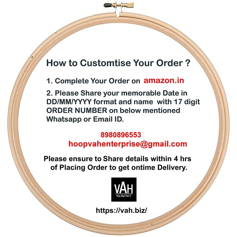 VAH C Letter Customized Embroidery Hoop Art Work Gift with Wool Tassels for Gift on Special Events ( Home décor, Wall décor, Wall Hanging) - Image 4