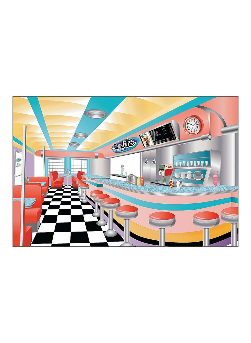 Fun Express Fun Express  Rockin 50s Backdrop Banner for Party  Party Decor  Wall Decor  Preprinted Backdrops  Party  3 Pieces 