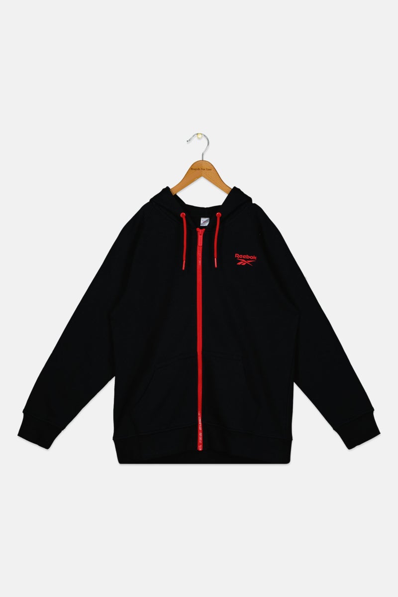 Reebok ملابس رياضية للأطفال الأولاد بأكمام طويلة مناسبة، خارجية، هوديز، أسود - Image 1