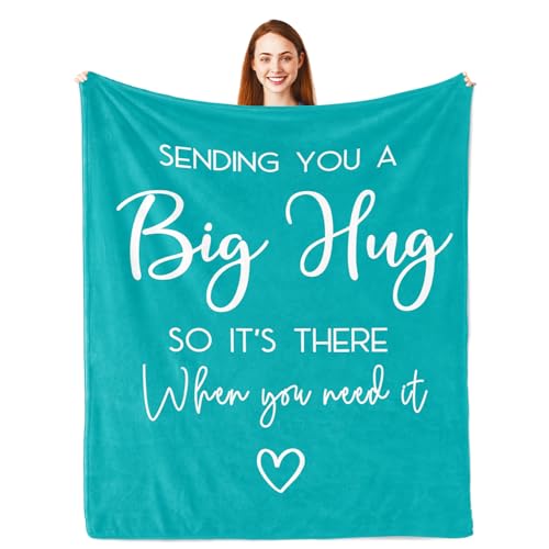 Pubrave Gifts for Women, Thinking of You/Cheer Up/Inspirational Gifts for Christmas/Birthday/Get Well, Hug/Love Blanket Teal 60x50in - Image 1