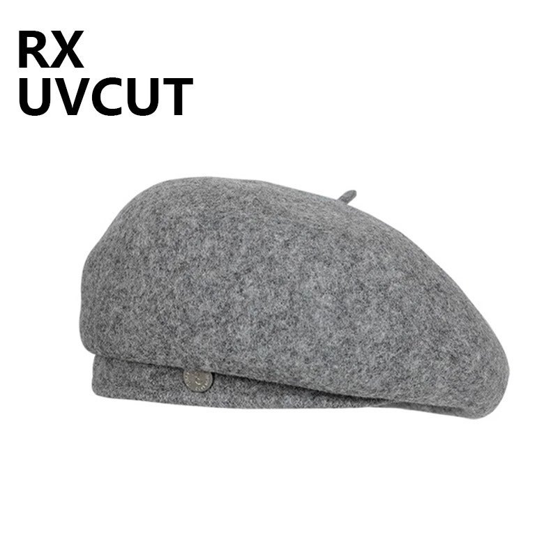 Black Wool Beret Women Fall/Winter Versatile Cap Red - Image 4