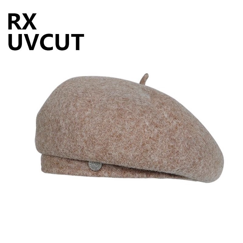 Black Wool Beret Women Fall/Winter Versatile Cap Red - Image 3