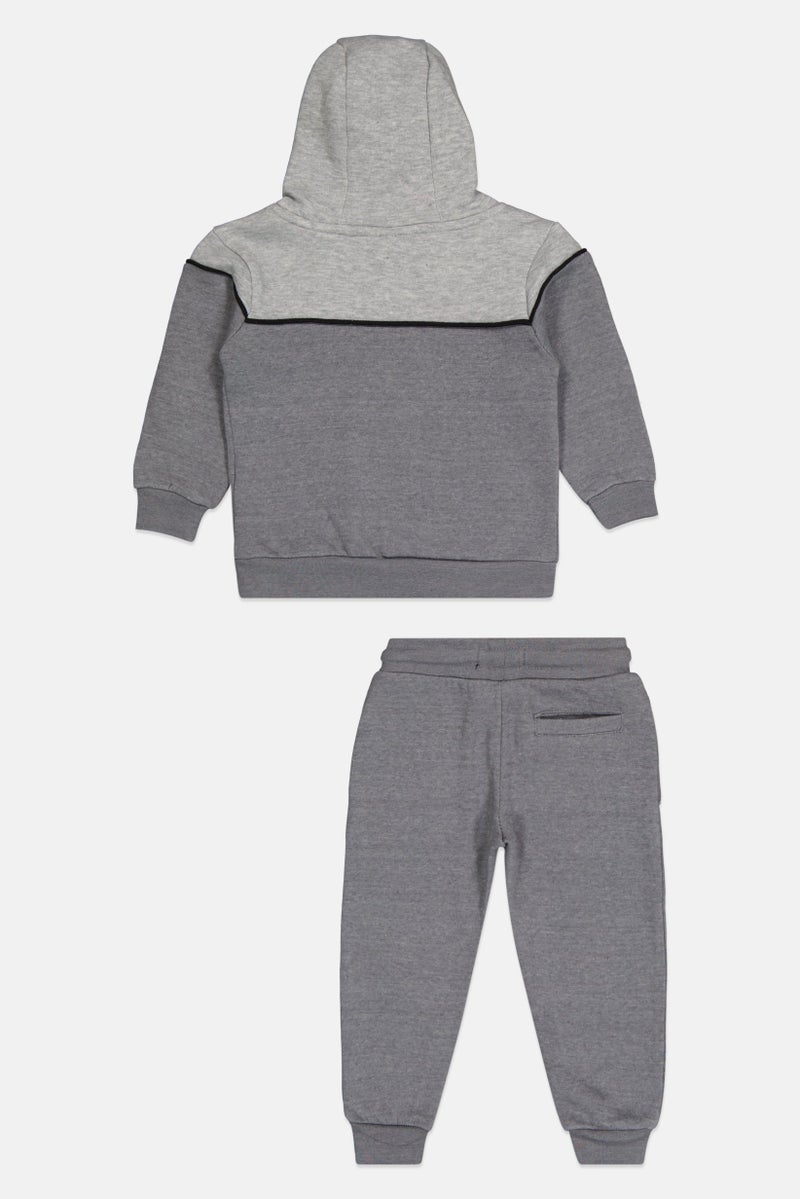 Bench Toddlers Boy 2 Pieces Brand Logo Hoodie And Jogger Pants, Grey - Image 2