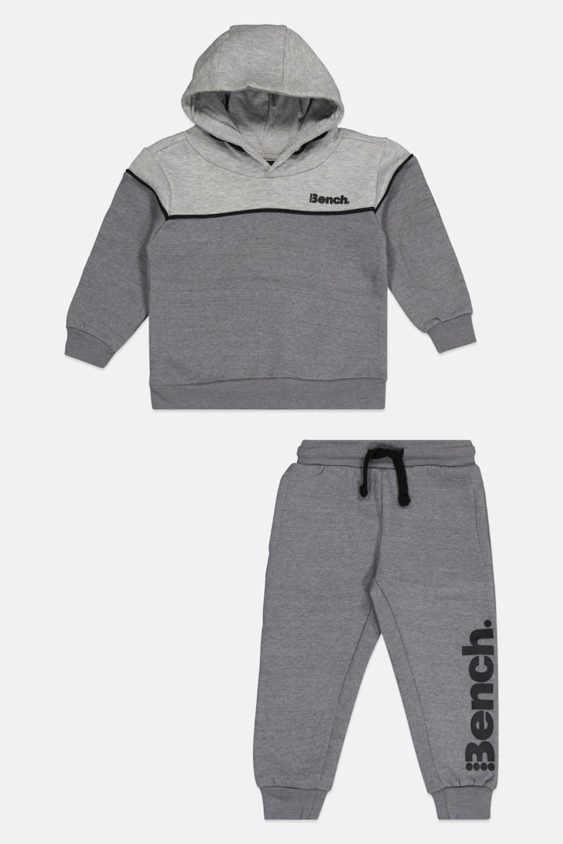 Bench Toddlers Boy 2 Pieces Brand Logo Hoodie And Jogger Pants, Grey - Image 1