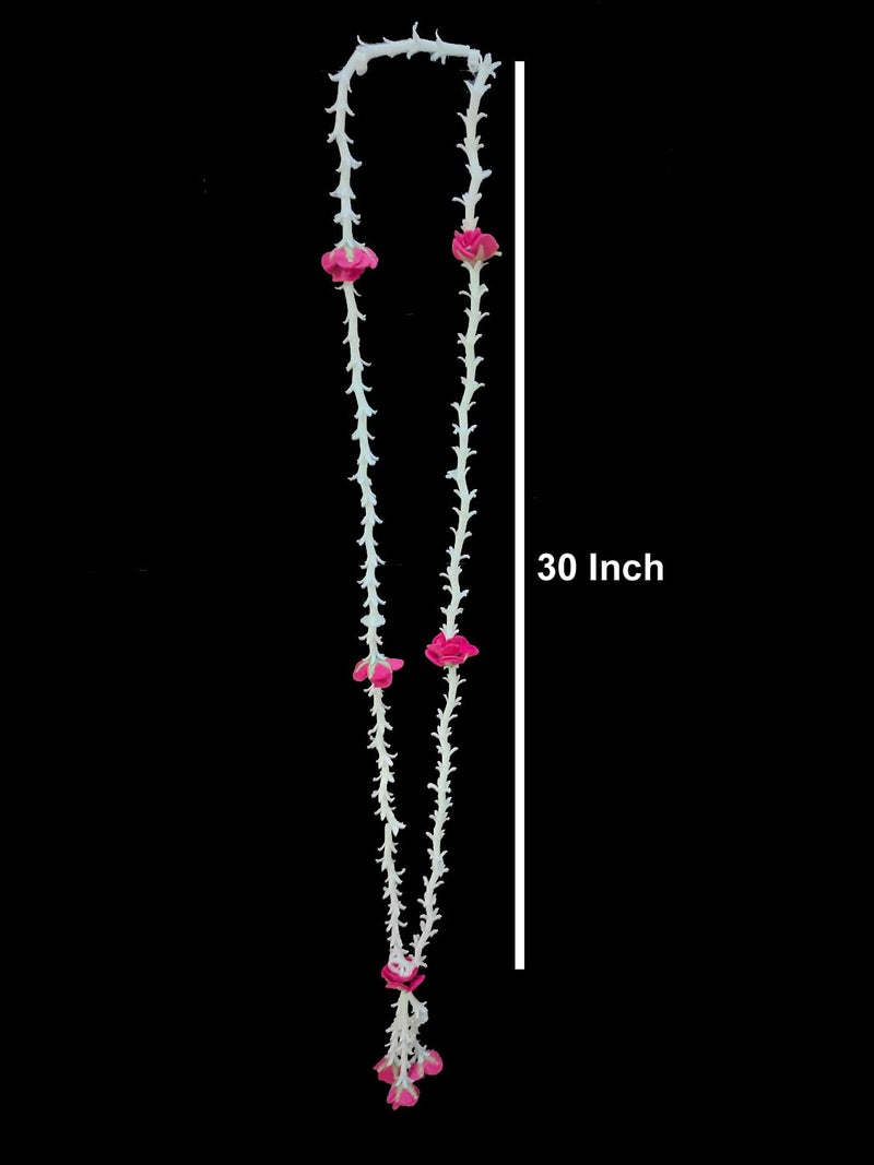 3A FEATURETAIL Artificial Rajnigandha/Tuberoses and Roses Garland, Artificial Phool Mala for Photo Frame Decoration (1pc Rajnigandha Roses Mala, 30Inch) - Image 4