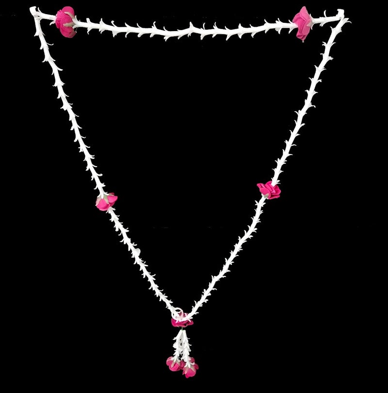 3A FEATURETAIL Artificial Rajnigandha/Tuberoses and Roses Garland, Artificial Phool Mala for Photo Frame Decoration (1pc Rajnigandha Roses Mala, 30Inch) - Image 5