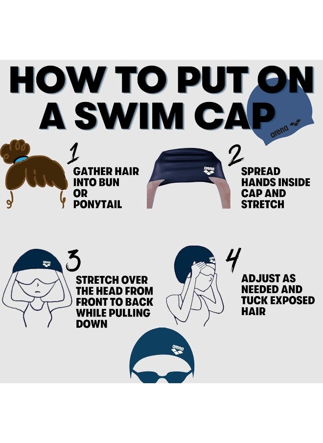 Pop Art Pop Navy Swimming Cap Navy Blue