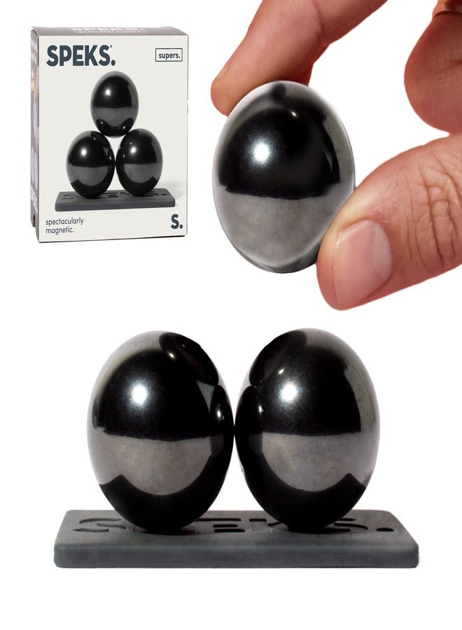 Speks Supers Magnetic Balls - Fidget Toy for Adults | Desk Toy for Office Decoration, Christmas Gift, Holiday Stocking Stuffer Present, Sensory Gadget for Stress Relief | Set of 3, Gunmetal - Image 1