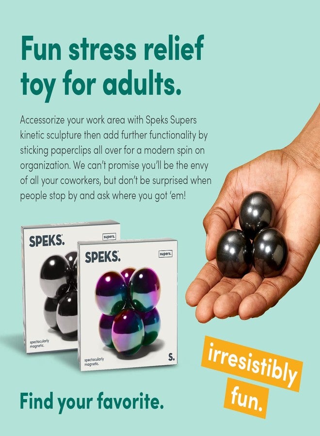 Speks Supers Magnetic Balls - Fidget Toy for Adults | Desk Toy for Office Decoration, Christmas Gift, Holiday Stocking Stuffer Present, Sensory Gadget for Stress Relief | Set of 3, Gunmetal - Image 5