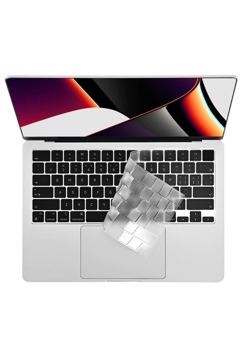 Premium Keyboard Cover Skin Ultra Thin for MacBook Air 15" M2 A2941 /M3 A3114/M4 A3241,  MacBook Air 13.6" M2 A2681/ M3 A3113/M4 A3240, 2024-2021 MacBook Pro 14" 16" A3112 /A3185/ A3401/A2779 /A2442 /A2918 /A2912 /A3403/A3186/A2991/A2780/ A2485, Clear