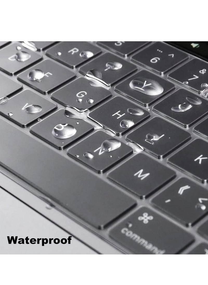 Generic - Premium Keyboard Cover Skin Ultra Thin for MacBook Air 15" M2 A2941 /M3 A3114/M4 A3241,  MacBook Air 13.6" M2 A2681/ M3 A3113/M4 A3240, 2024-2021 MacBook Pro 14" 16" A3112 /A3185/ A3401/A2779 /A2442 /A2918 /A2912 /A3403/A3186/A2991/A2780/ A2485, Clear - Image 1