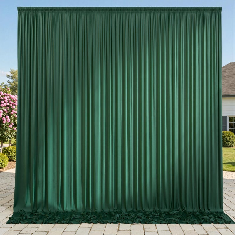 NSSONBEN 10ft x 10ft Wrinkle Free Hunter Green Backdrop Curtains for Parties, Polyester Photo Backdrop Drapes for Wedding Birthday Party Photography Background Photoshoot - Image 1