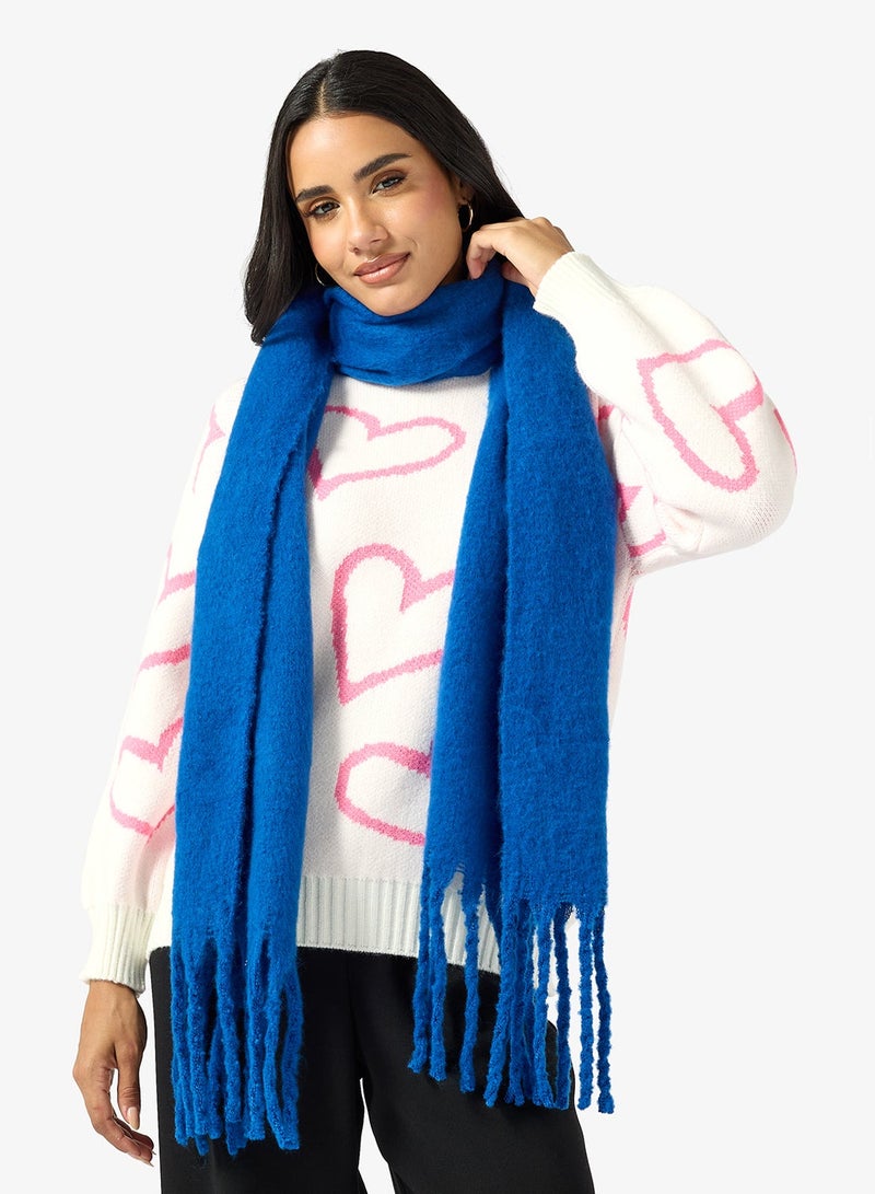 Ginger Soft Fluffy Tassel Scarf - Image 1