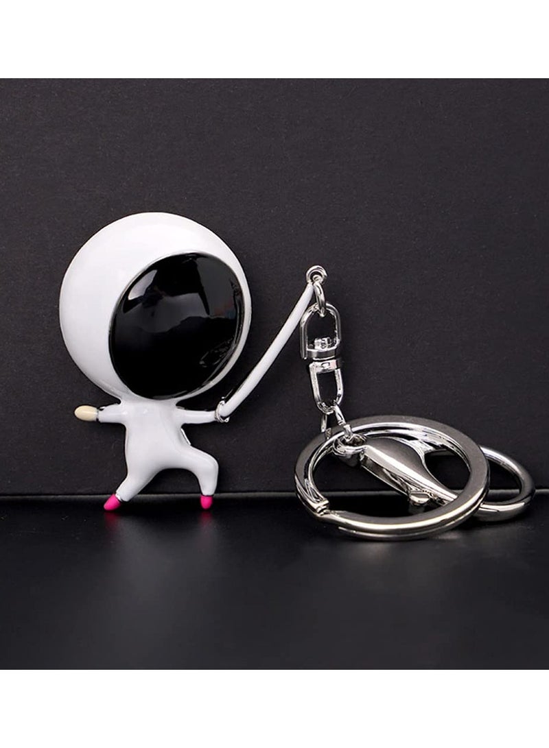 KASTWAVE key chain wallet keychain Fashion Keychain Outer Space Party keychain ring Astronaut Key Ring baby gifts Keychain Decor Zinc alloy white Metal package decoration lovers 1pc - Image 4