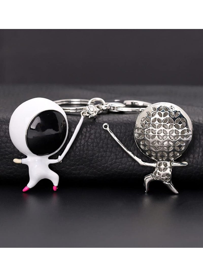 KASTWAVE key chain wallet keychain Fashion Keychain Outer Space Party keychain ring Astronaut Key Ring baby gifts Keychain Decor Zinc alloy white Metal package decoration lovers 1pc - Image 3