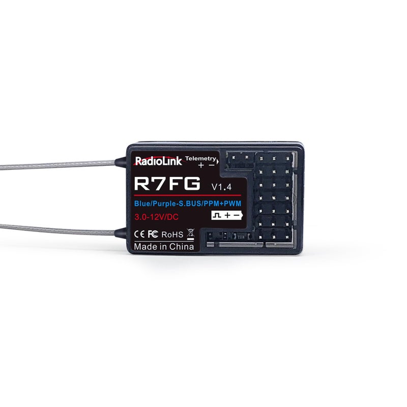 Radiolink 2.4Ghz R7FG 7 Channels Gyro Receiver with Voltage Telemetry Long Range Control, Water-splash RX for RC Crawler Car Boat Radio Controller System RC4GS v2/RC6GS v2/RC4GS v3/RC6GS v3 - Image 1
