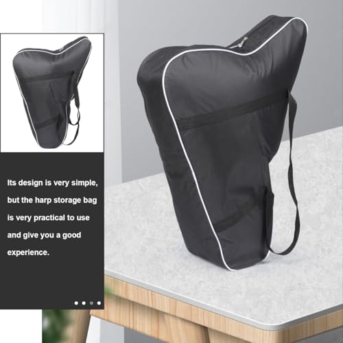 Vaguelly Oxford Padded Lyre Harp Bag - Universal Harp Case with Zipper, Suitable for 15-19 Strings - Image 3