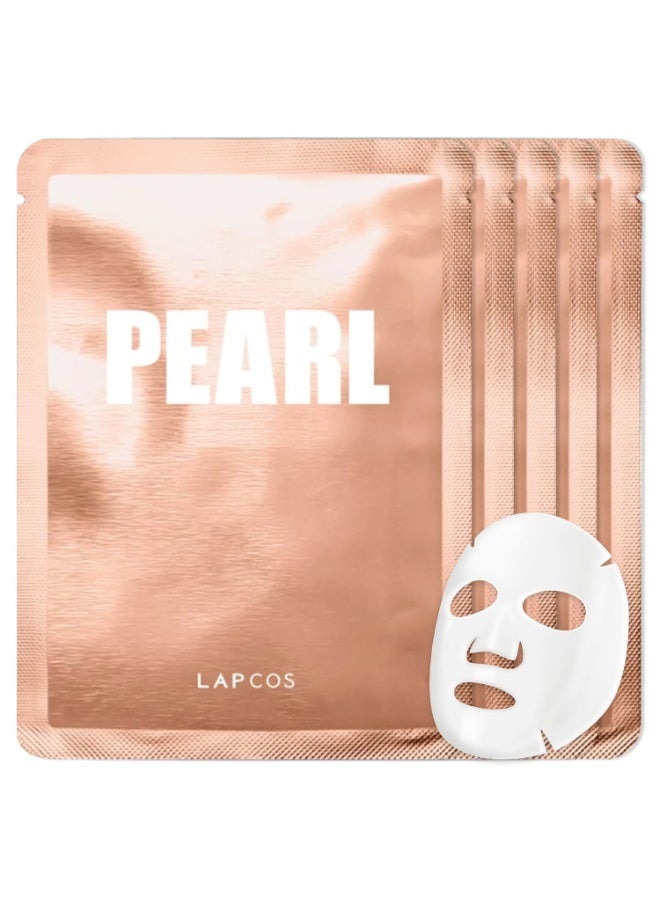 LAPCOS Pearl Sheet Mask, Daily Face Mask with Probiotics to Clarify Skin, Korean Beauty Favorite, 5-Pack - Image 1