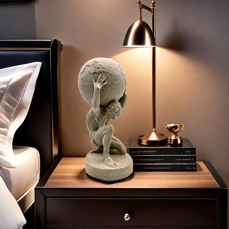 SHTWX 10.5 Inch Greek Atlas Holding World Statue Sculpture Figurine Home Office Living Room Desktop Display Decor Decorative Decoration - Image 5