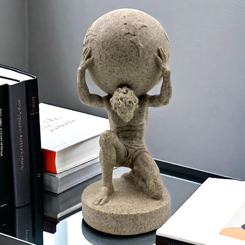 SHTWX 10.5 Inch Greek Atlas Holding World Statue Sculpture Figurine Home Office Living Room Desktop Display Decor Decorative Decoration - Image 4