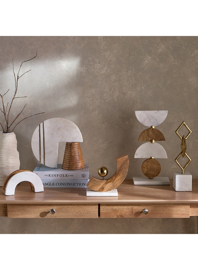 Home Box Liv Wooden Accent Decor with Marble Base 16 x 19 x 6 cm - Image 4