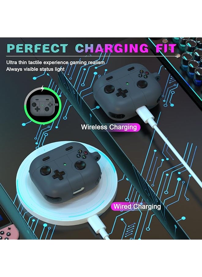 erorex - Airpods 3Rd Generation Case Cover With Keychain Game Player Design For Kids Teenager Women And Men Soft Silicone Case For Airpods Gen 3 Charging Case Gray - Image 1