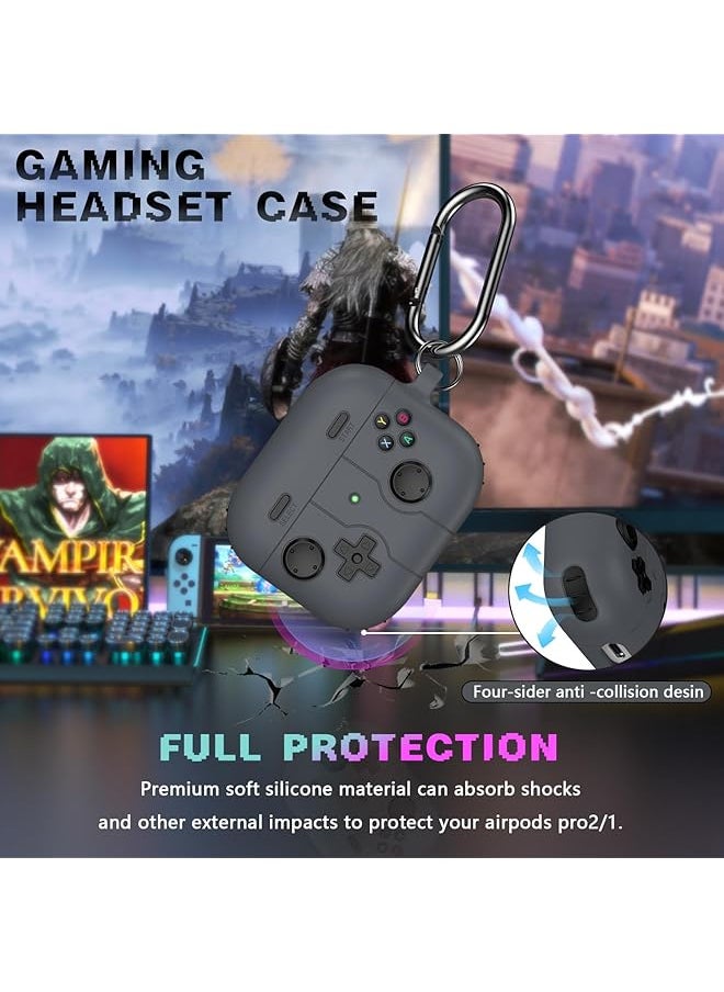 erorex - Airpods 3Rd Generation Case Cover With Keychain Game Player Design For Kids Teenager Women And Men Soft Silicone Case For Airpods Gen 3 Charging Case Gray - Image 1