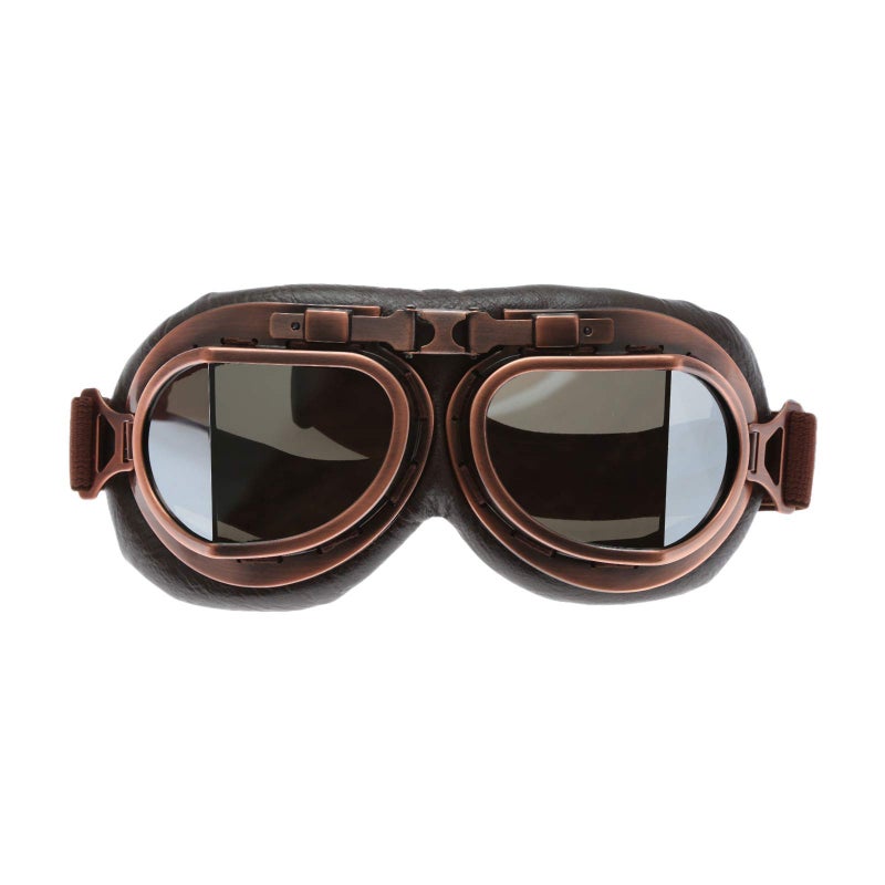 MUXSAM نظارات موتوسيكل قديمة MUXSAM، نظارات موتوكروس ATV، نظارات سباق دراجات التراب، نظارات سكوتر للقيادة على الطرق الوعرة، نظارات مقاومة للرياح والغبار للبالغين رجال ونساء، إطار نحاسي وعدسات فضية - Image 1