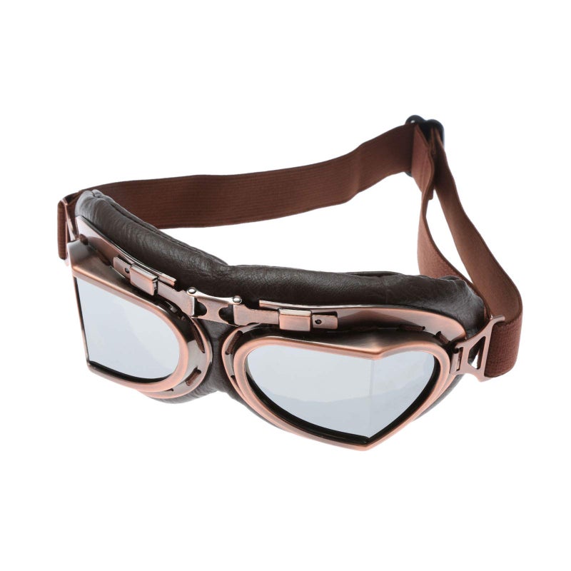 MUXSAM نظارات موتوسيكل قديمة MUXSAM، نظارات موتوكروس ATV، نظارات سباق دراجات التراب، نظارات سكوتر للقيادة على الطرق الوعرة، نظارات مقاومة للرياح والغبار للبالغين رجال ونساء، إطار نحاسي وعدسات فضية - Image 4