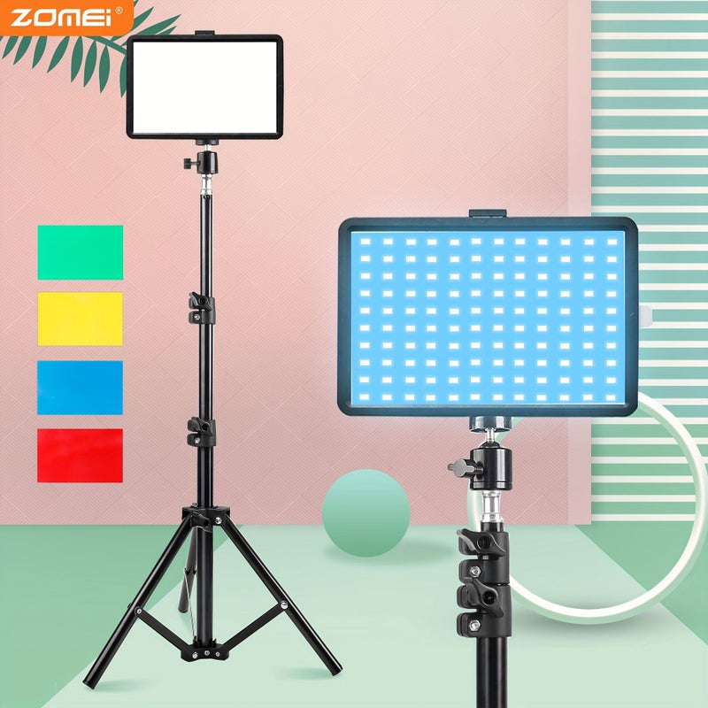 حامل تريبود ZOMEI 43 بوصة بإضاءة LED قابلة للتعديل باللون الأسود مع إضاءة تعبئة USB للبث والمكياج - Image 2