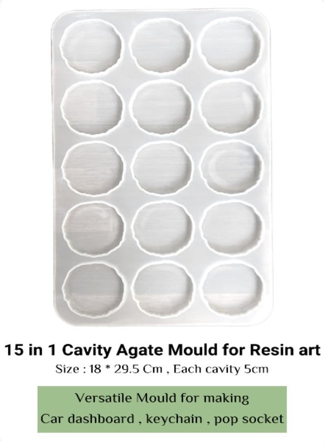 IRIKA 15-in-1 Agate Silicone Mold for Resin Art – Create Unique Car Dashboard Accessories, Pop Sockets, Keychains & More – Soft, Reusable, Made in India - Image 3