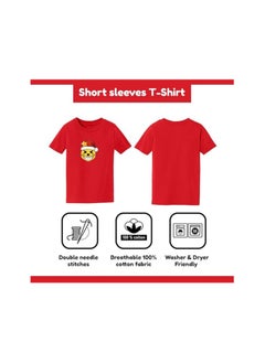 PRINTSHOP4ME Christmas Emoji Kids Red T-Shirt For Boys–Soft Cotton Round Neck Short Sleeve T-Shirt With Smiley Face Emoji–Great For Parties  - Image 5