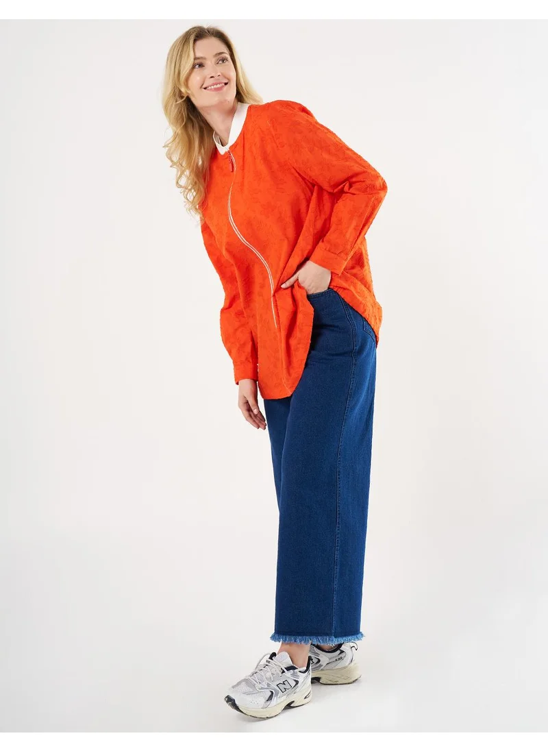 Kayra Floral Printed Cotton Jacket in Coral