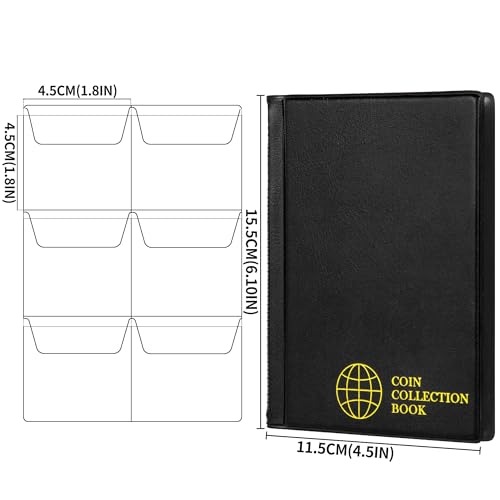 OSOPOLA Coin Storage Album 60 Pockets Coin Collecting Holder for Collectors Black CS3906 - Image 5