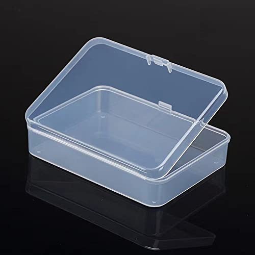 DKAOVH 4-Pack Rectangular Plastic Storage Containers Box with Hinged Lid for Beads and Crafts,Card Case Holder,Playing Card Case Box Storage (4.45 x 3.3 x 1.14 inch) - Image 4