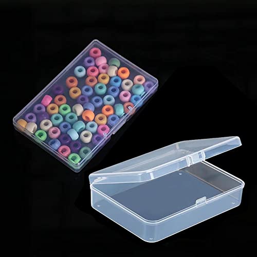 DKAOVH 4-Pack Rectangular Plastic Storage Containers Box with Hinged Lid for Beads and Crafts,Card Case Holder,Playing Card Case Box Storage (4.45 x 3.3 x 1.14 inch) - Image 3