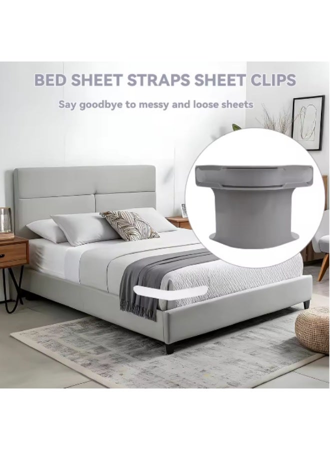 4 Pcs Lock Sheet Holders - Bed Sheet Holder for Corners Keep Sheets Firm & Tight - Heavy Duty Bed Sheet Holder Corner Fitted Sheet Straps Fit All Mattress Size - Bed Sheet Holder Fitted Sheet Straps/Holders Keep Sheets Firm & Tight, Open Corner Bed Sheet Rack with Lock Strip,Heavy Duty Bedsheet Clips Easy to Install for All Mattress - Image 3
