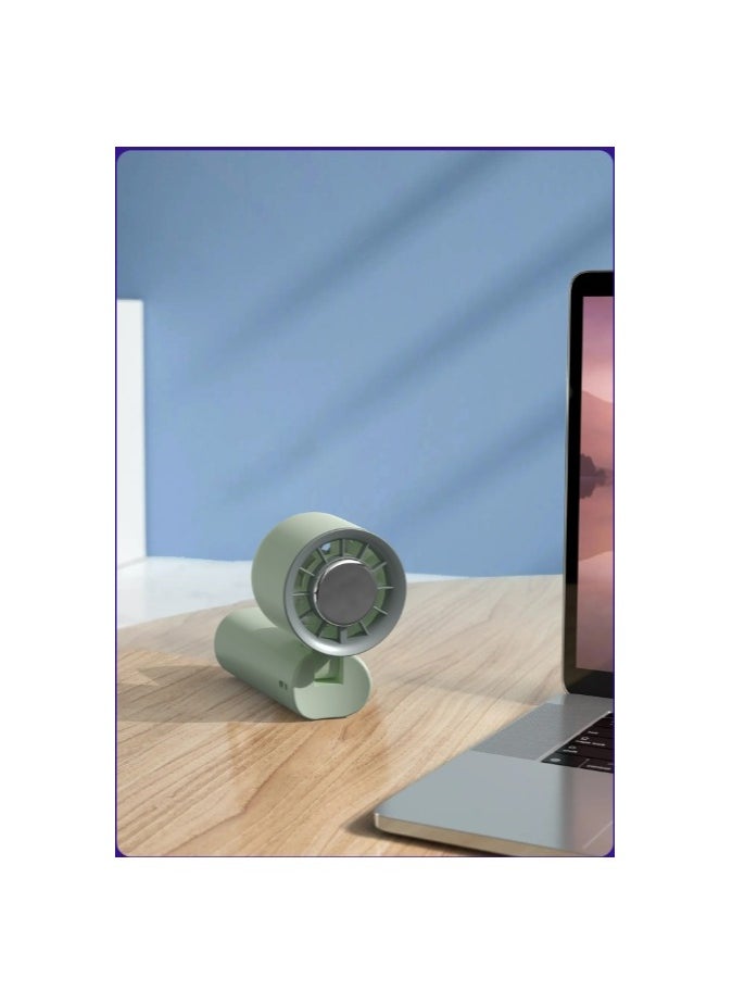 Generic - Handheld cooling high-speed fan, cooling ice compress, 100-speed stepless speed adjustment, extremely fast air flow, cooling the whole body in 1 second, hurricane turbine small air gun, intelligent high-definition digital wind speed display, wide air flow range, foldable desktop use. 3000 mAh 1.1-6.7 hours ultra-long use time, suitable for men and women travel, outdoor, camping - Image 1