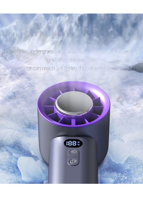 Handheld cooling high-speed fan, cooling ice compress, 100-speed stepless speed adjustment, extremely fast air flow, cooling the whole body in 1 second, hurricane turbine small air gun, intelligent high-definition digital wind speed display, wide air flow range, foldable desktop use. 3000 mAh 1.1-6.7 hours ultra-long use time, suitable for men and women travel, outdoor, camping