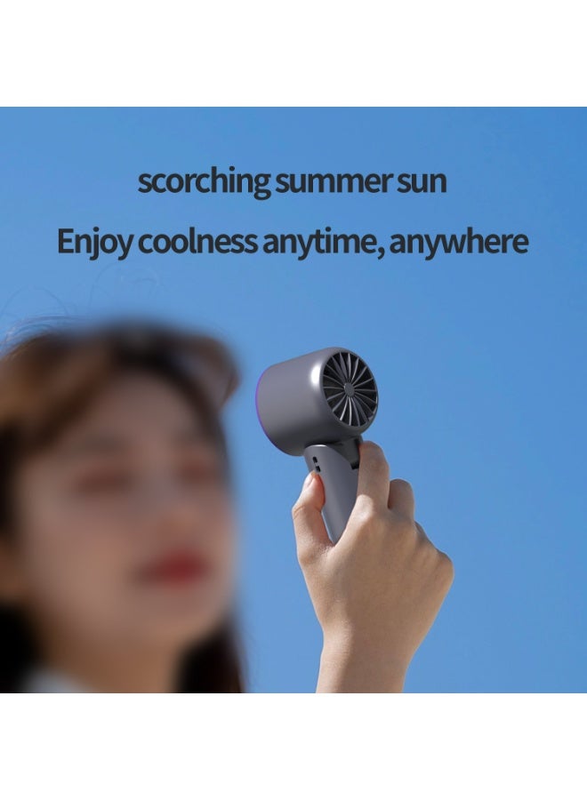 Panda Portable overspeed handheld fan semiconductor cooler: cool all summer, 100-speed stepless speed regulation, hurricane turbine design, smart high-definition digital display, wide-angle air supply, equipped with 4000 mAh battery, Type-C fast charging interface, up to 7 hours of ultra-long battery life, very suitable for travel, office, home and outdoor use! - Image 5