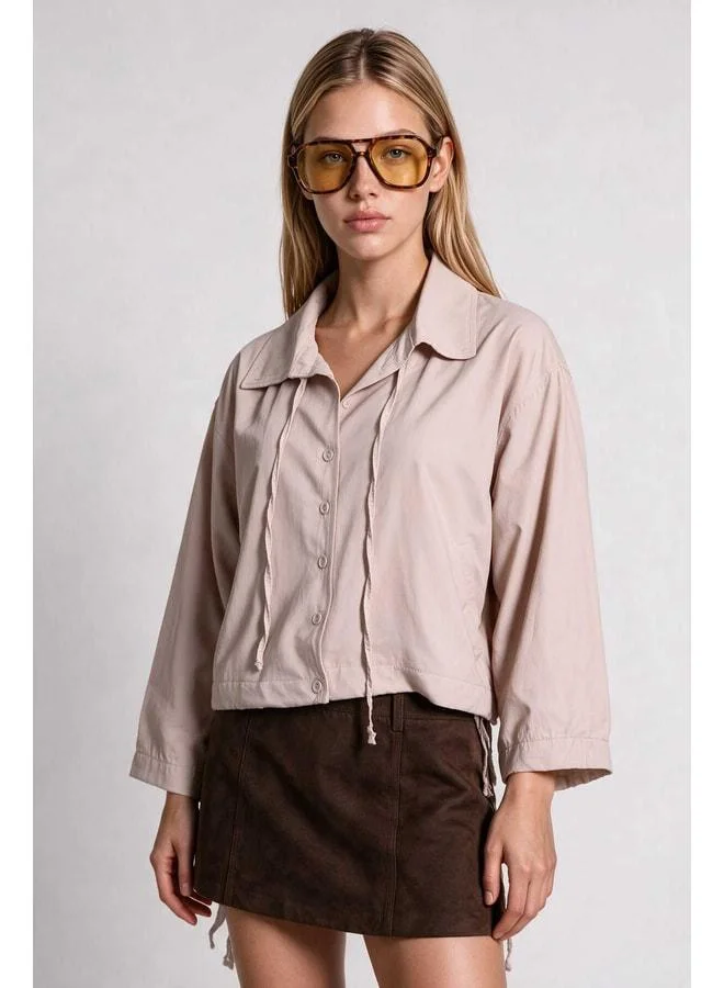 Lovely Istanbul Short Poplin Trench Coat LBY0069 Beige.