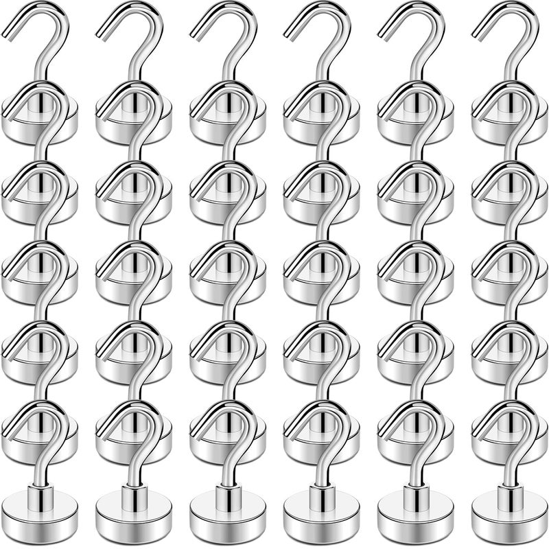 TRYMAG Magnetic Hooks Heavy Duty 30Lbs Super Strong Magnet Hooks for Hanging Neodymium Earth Magnets with Hook for Refrigerators and Cruise Cabin Grill Workplace36pcs - Image 2