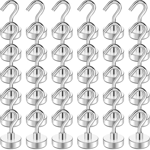 TRYMAG Magnetic Hooks Heavy Duty 30Lbs Super Strong Magnet Hooks for Hanging Neodymium Earth Magnets with Hook for Refrigerators and Cruise Cabin Grill Workplace36pcs - Image 1