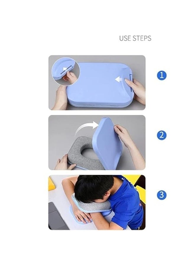 Foldable Sleeping Pillow Portable U Shaped Soft Pillow for Office/School/Library/Outdoor Head Desk Cushion for Kids Nap Pillow for Travel - Image 2