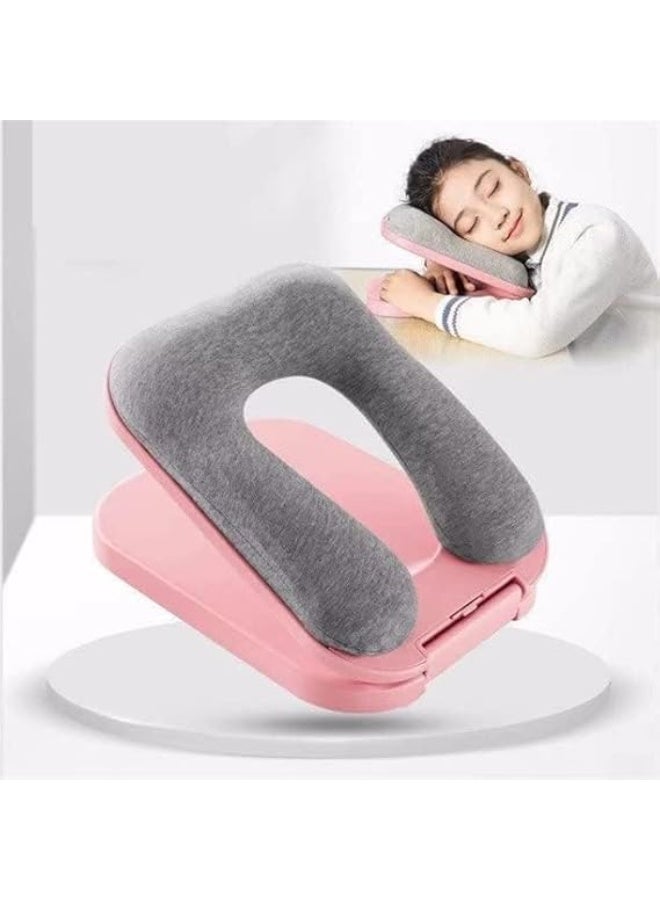 Foldable Sleeping Pillow Portable U Shaped Soft Pillow for Office/School/Library/Outdoor Head Desk Cushion for Kids Nap Pillow for Travel - Image 1